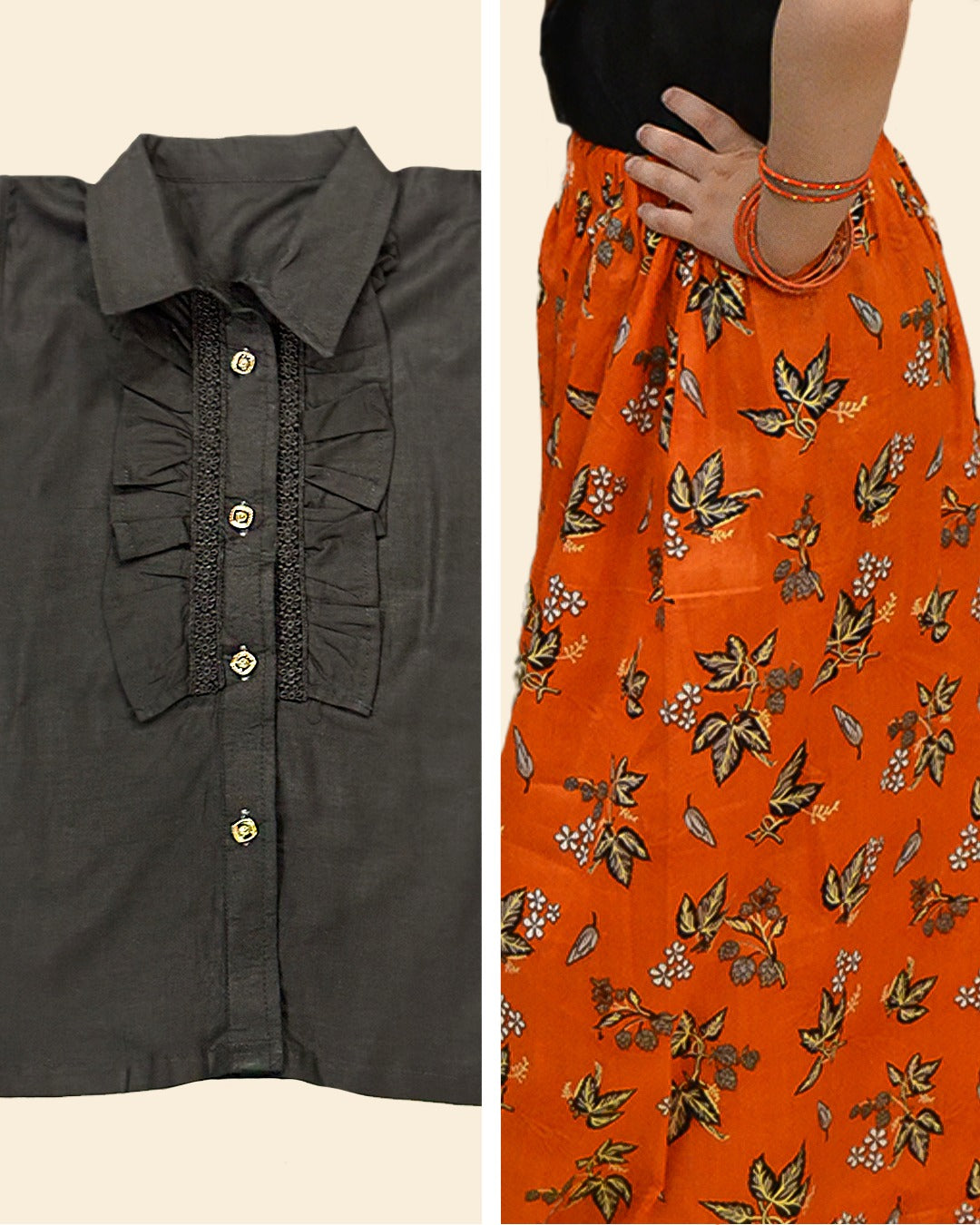 Two piece | Cotton shirt | lawn plazzo