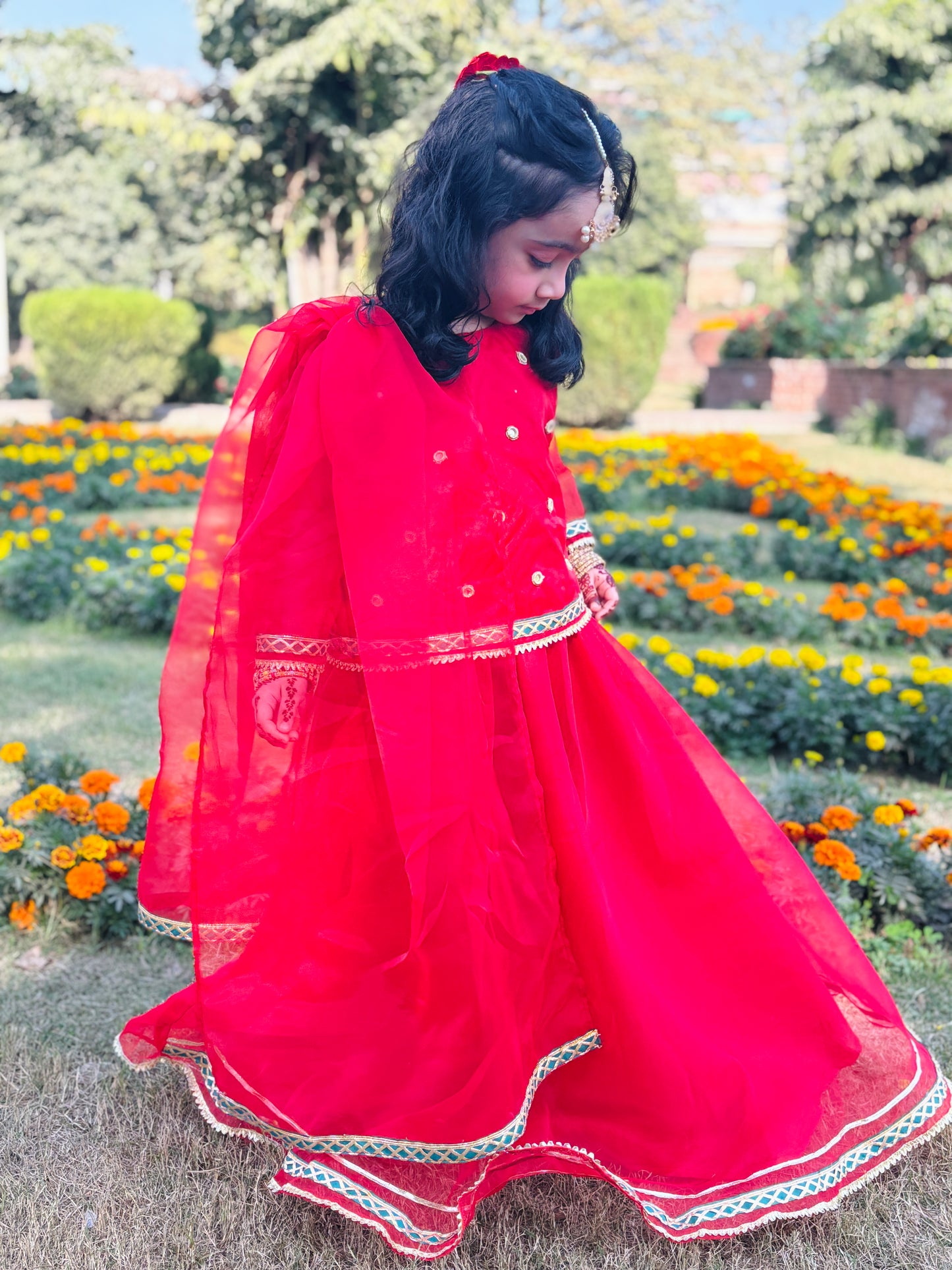 Three piece|Organza Lehnga Shirt Dupatta